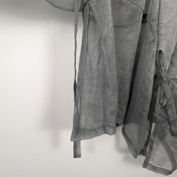 Ethereal Sheer Wrap Top with Kimono Sleeves, Medium - Picture 5 of 9